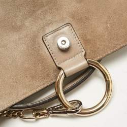 Chloe Beige Leather and Suede Medium Faye Day Top Handle Bag