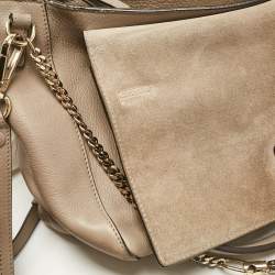 Chloe Beige Leather and Suede Medium Faye Day Top Handle Bag