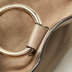 Chloe Beige Leather and Suede Medium Faye Day Top Handle Bag
