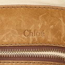 Chloe Blue/Brown Denim and Leather Zip Satchel