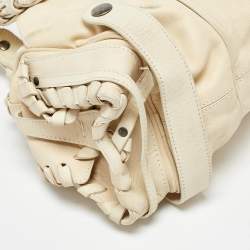 Pre Owned Chloe Cream Leather Silverado Satchel