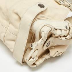 Pre Owned Chloe Cream Leather Silverado Satchel