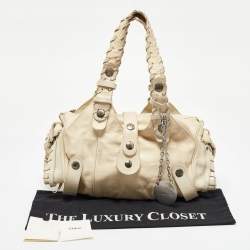 Pre Owned Chloe Cream Leather Silverado Satchel