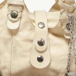 Pre Owned Chloe Cream Leather Silverado Satchel