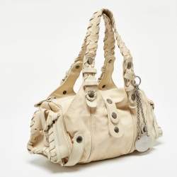 Pre Owned Chloe Cream Leather Silverado Satchel