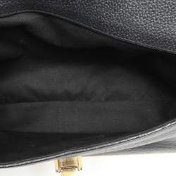 Pre Owned حقيبة كتف كلوي سالي بقلاب جلد أسود محبب متوسطة 
