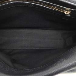 Pre Owned حقيبة كتف كلوي سالي بقلاب جلد أسود محبب متوسطة 