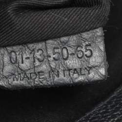 Pre Owned حقيبة كتف كلوي سالي بقلاب جلد أسود محبب متوسطة 