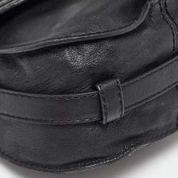Pre Owned Chloe Black Leather Studded Mini Marcie Crossbody Bag