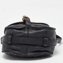 Pre Owned Chloe Black Leather Studded Mini Marcie Crossbody Bag