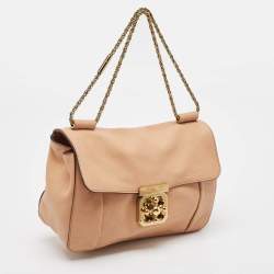 Chloe Peach Leather Medium Elsie Shoulder Bag