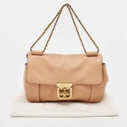 Chloe Peach Leather Medium Elsie Shoulder Bag