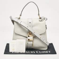 Chloe Two Tone Grey Leather Medium Aby Day Top Handle Bag