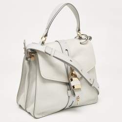 Chloe Two Tone Grey Leather Medium Aby Day Top Handle Bag