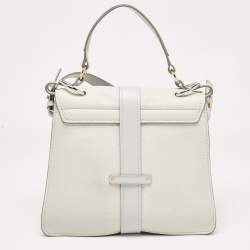 Chloe Two Tone Grey Leather Medium Aby Day Top Handle Bag