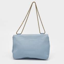 Chloe Light Blue Leather Large Elsie Shoulder Bag