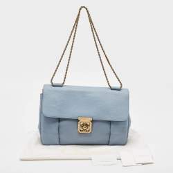 Chloe Light Blue Leather Large Elsie Shoulder Bag