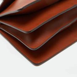 Pre Owned Chloe Brown Leather and Suede Faye Flap Shoulder Bag