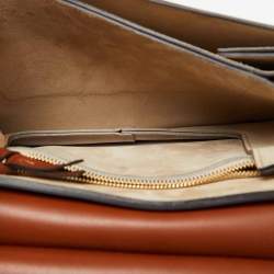 Pre Owned Chloe Brown Leather and Suede Faye Flap Shoulder Bag