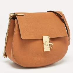 Chloe Brown Leather Large Drew Shoulder Bag