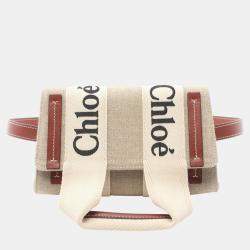 Chloe Fabric Leather Beige Brown White ODY Waist Bag