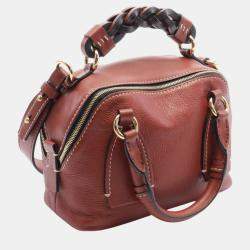 Chloe Leather Brown Dahlia Handbag