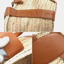Chloe Raffia Leather Caramel Sense Medium Basket Hand Bag