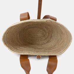 Chloe Raffia Leather Caramel Sense Medium Basket Hand Bag