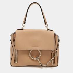 Pre Owned Chloe Beige Leather Small Faye Day Top Handle Bag