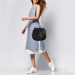 Pre Owned Chloe Black Leather Large Drew Top Handle Bag