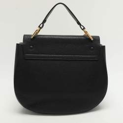 Pre Owned Chloe Black Leather Large Drew Top Handle Bag