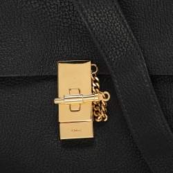 Pre Owned Chloe Black Leather Large Drew Top Handle Bag