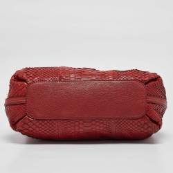 Pre Owned Chloe Red Python and Leather Elsie Top Handle Bag