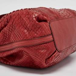 Pre Owned Chloe Red Python and Leather Elsie Top Handle Bag
