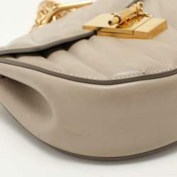 Pre Owned Chloe Beige Leather Drew Bijou Crossbody Bag