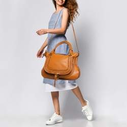 Chloe Orange Leather Large Marcie Hobo