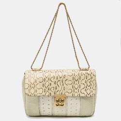 Chloe Light Green/Cream Large Elsie Shoulder Bag