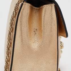 Pre Owned حقيبة كتف كلوي إلسي جلد أسود وجلد نعام صغيرة 