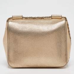 Pre Owned حقيبة كتف كلوي إلسي جلد أسود وجلد نعام صغيرة 