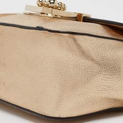 Pre Owned حقيبة كتف كلوي إلسي جلد أسود وجلد نعام صغيرة 