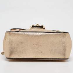 Pre Owned حقيبة كتف كلوي إلسي جلد أسود وجلد نعام صغيرة 