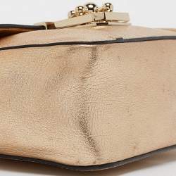 Pre Owned حقيبة كتف كلوي إلسي جلد أسود وجلد نعام صغيرة 