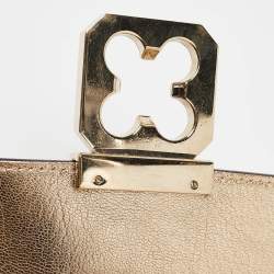 Pre Owned حقيبة كتف كلوي إلسي جلد أسود وجلد نعام صغيرة 