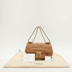 Pre Owned  Chloe Brown Leather Medium Elsie Chain Shoulder Bag