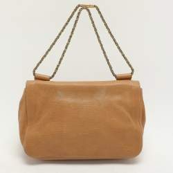 Pre Owned  Chloe Brown Leather Medium Elsie Chain Shoulder Bag