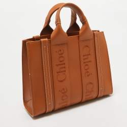 Pre Owned Chloe Brown Leather Small Woody Tote