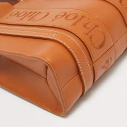 Pre Owned Chloe Brown Leather Small Woody Tote