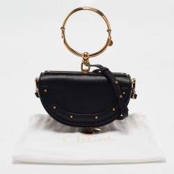 Chloe Black Leather Small Nile Bracelet Minaudiere Bag