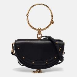 Chloe Black Leather Small Nile Bracelet Minaudiere Bag