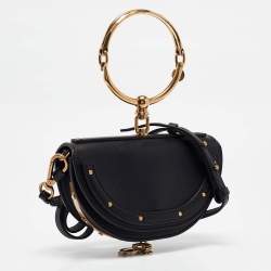 Chloe Black Leather Small Nile Bracelet Minaudiere Bag